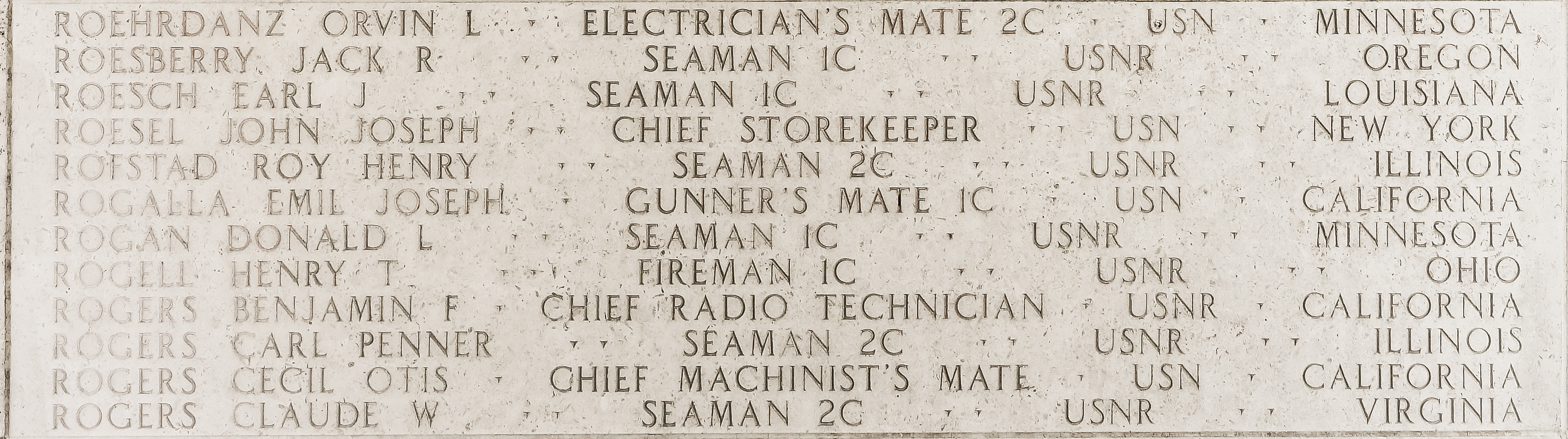 Benjamin F. Rogers, Chief Radio Technician